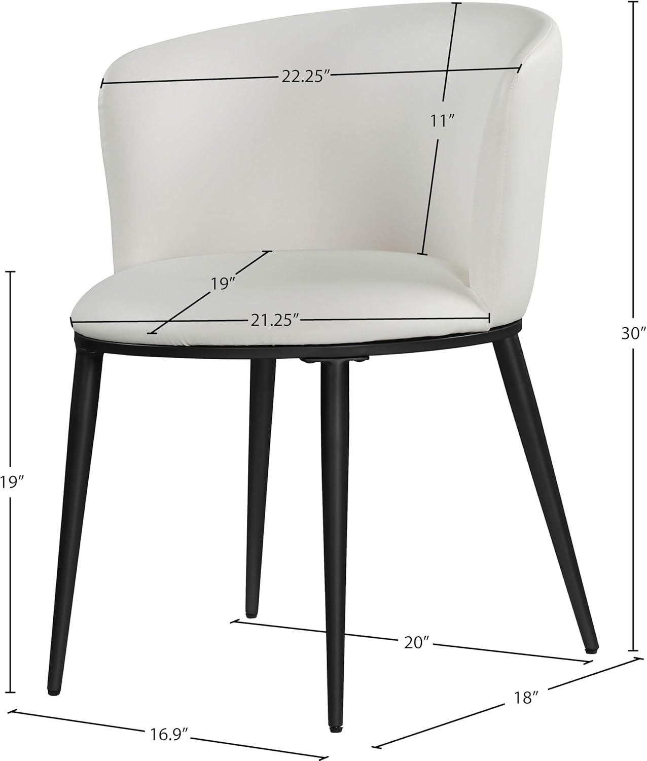 Meridian Furniture Skylar White Vegan Leather Dining Chair (Set of 2)