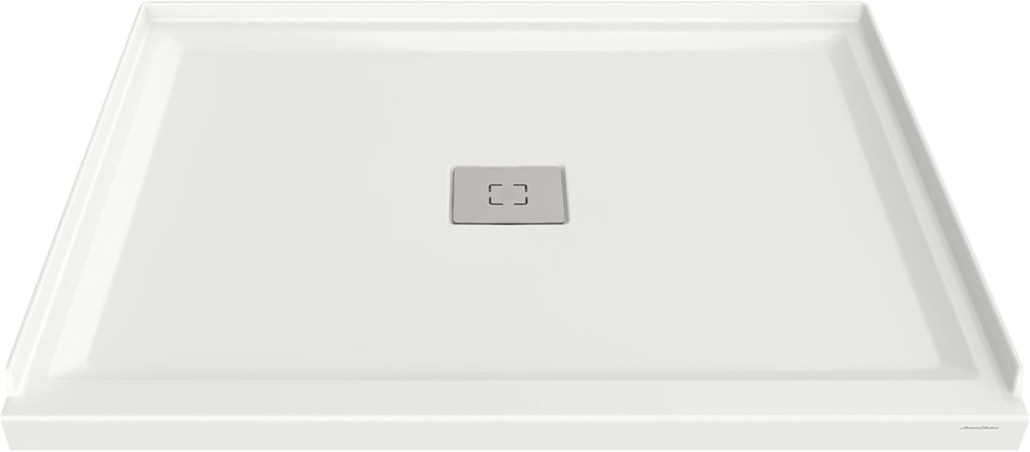 White Acrylic Rectangular Shower Base with Right Drain