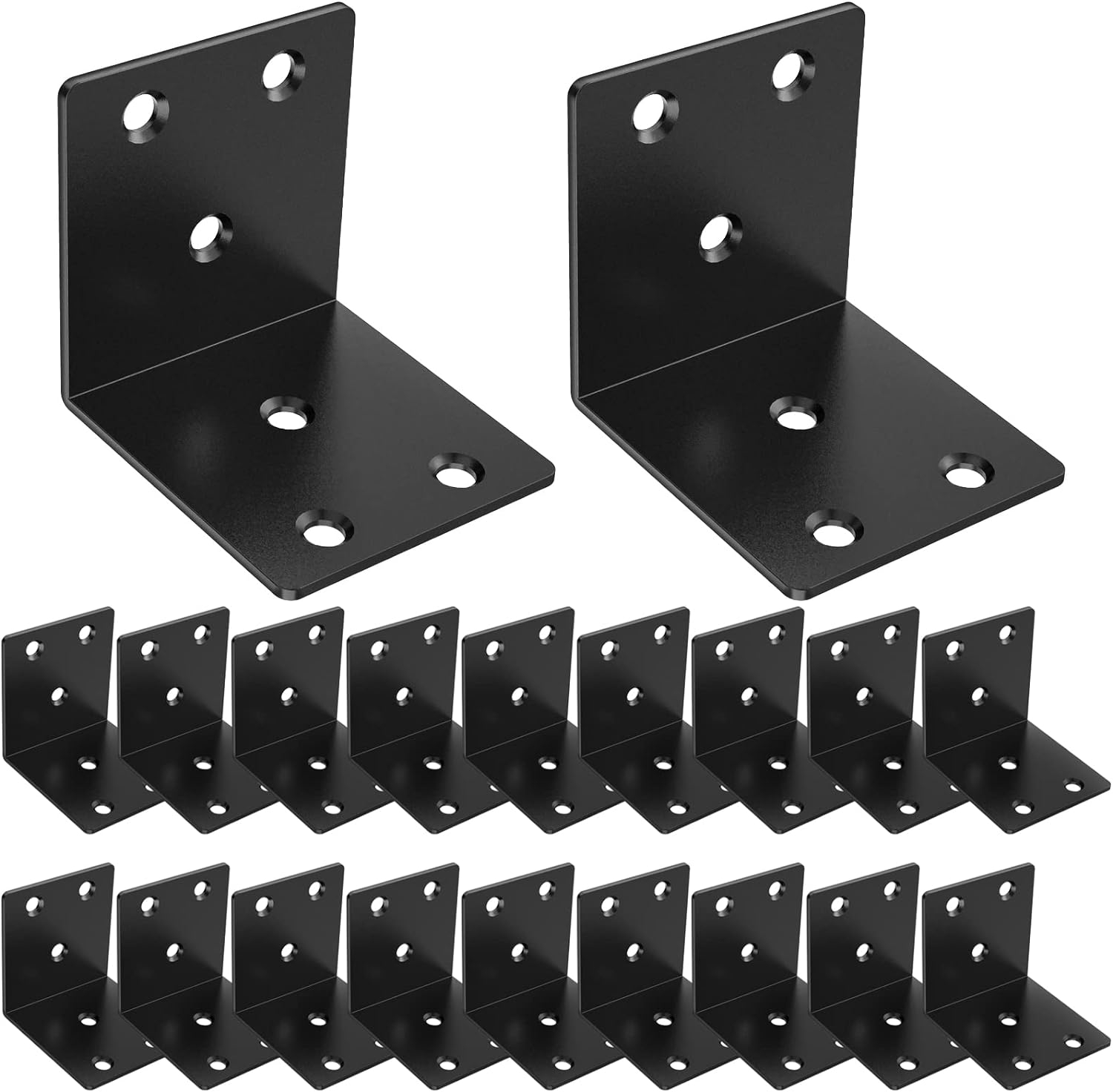 20 Pcs Metal Corner Braces, 1.5in L Brackets for Wood, 90 Degree l Bracket Wide Corner Black Metal Corner Bracket for Wood Furniture Bed Chair