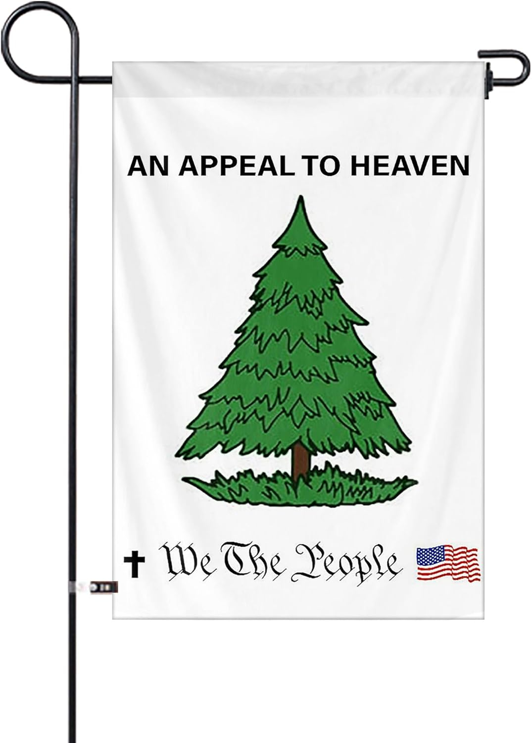 White and Green Patriotic Polyester Garden Flag 12x18 Inch