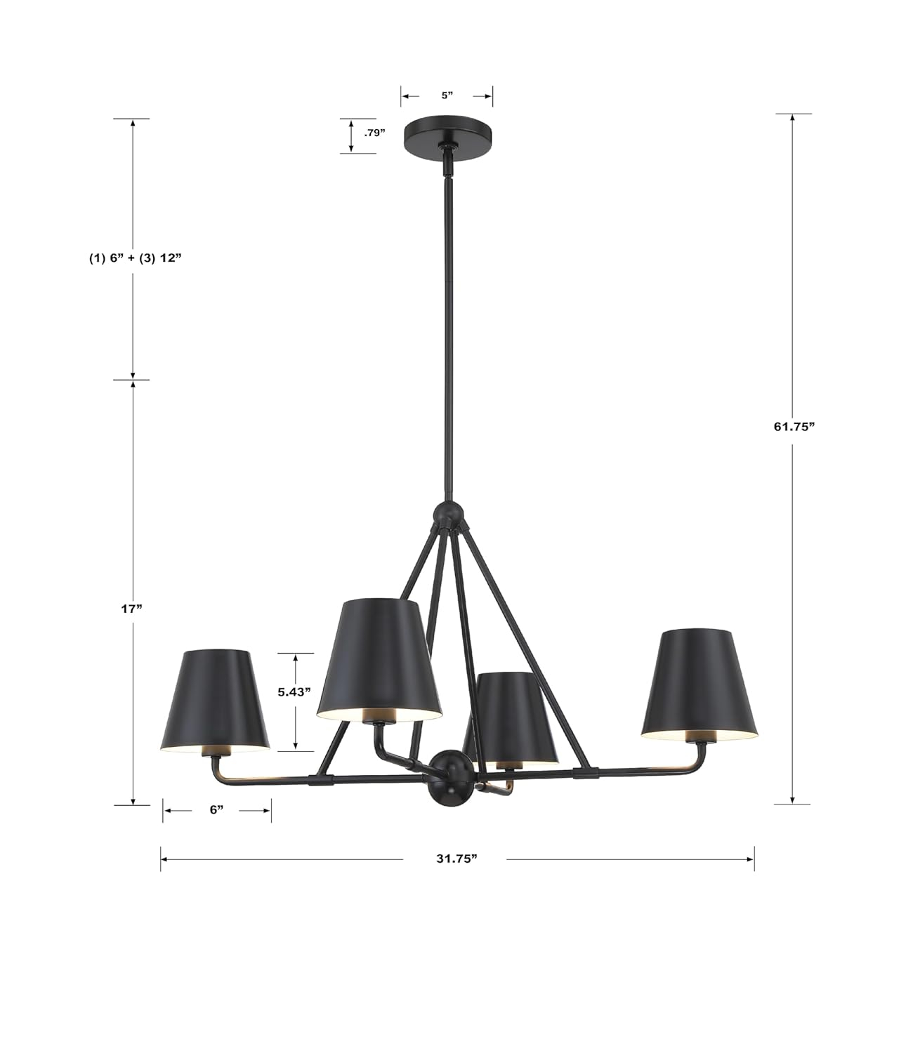 Crystorama Lighting - Xavier - 4 Light Chandelier In Traditional Style-17 Inches