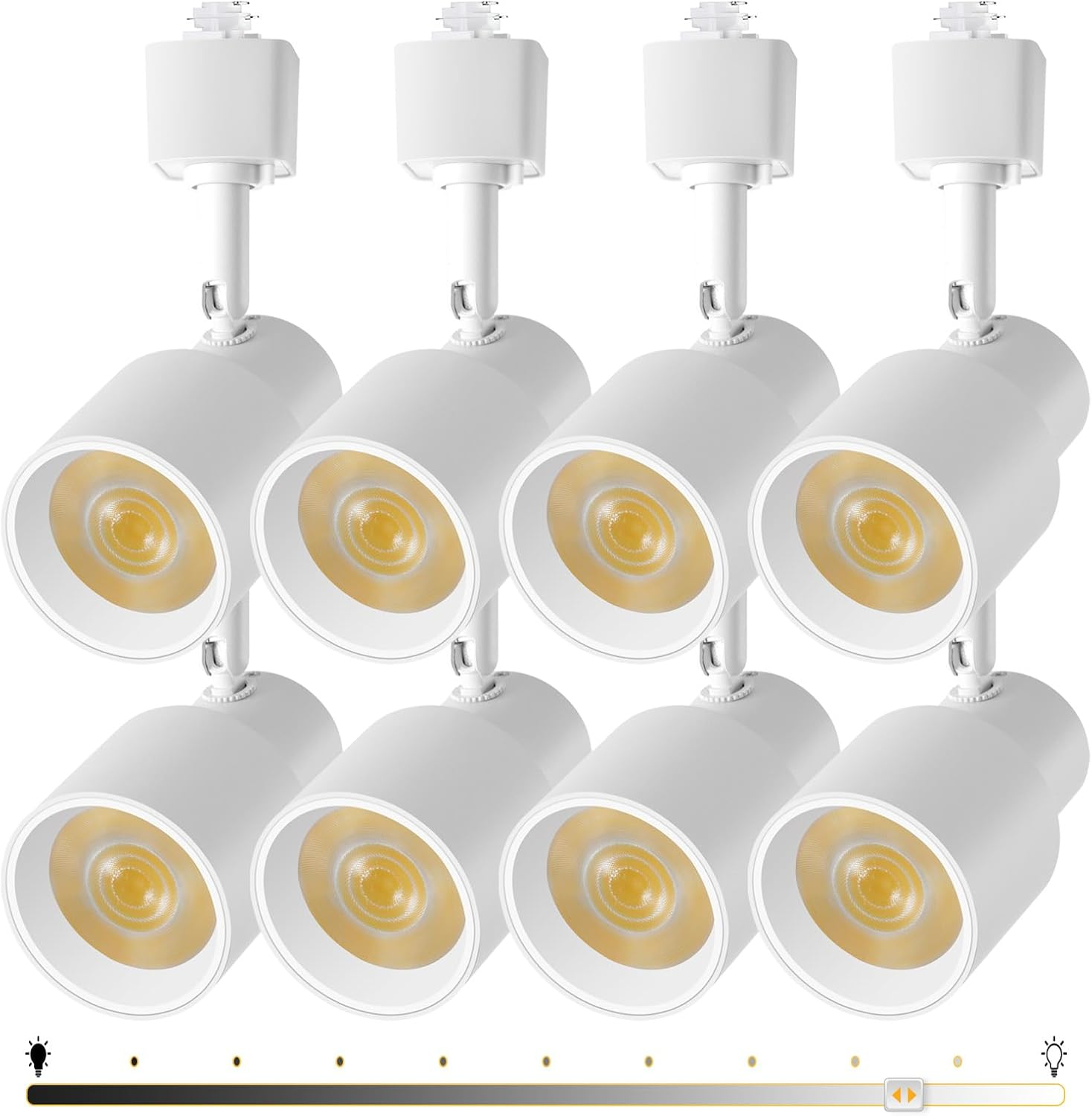 10W H Track Lighting Heads, Dimmable LED Track Lighting Heads Fixtures Bright 3000K Warm White Track Light Head for Accent Task Art, Flicker Free CRI90+ 24° 900lm (White, 4 Pack)
