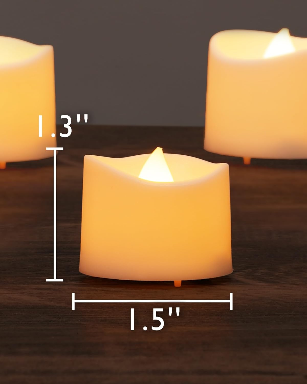 Homemory LED Candles, Battery Tea Lights, Lasts 2X Longer, Realistic Tea Lights Candles. Batteries Included, Bright yellow light, Set of 12