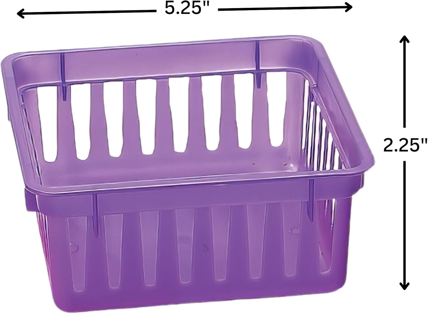 Classroom Small Square Plastic Basket - Educational - 6 Pieces
