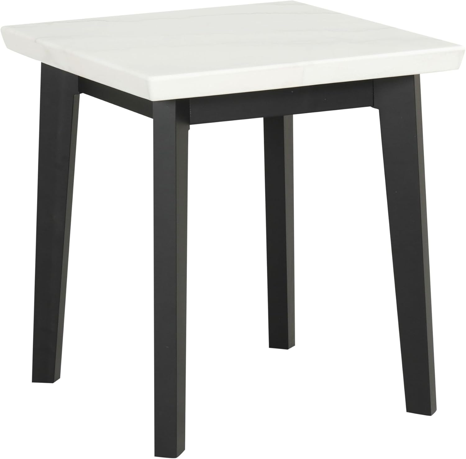 Furniture of America Dorth Marble Top Square Coffee Table, White and Black
