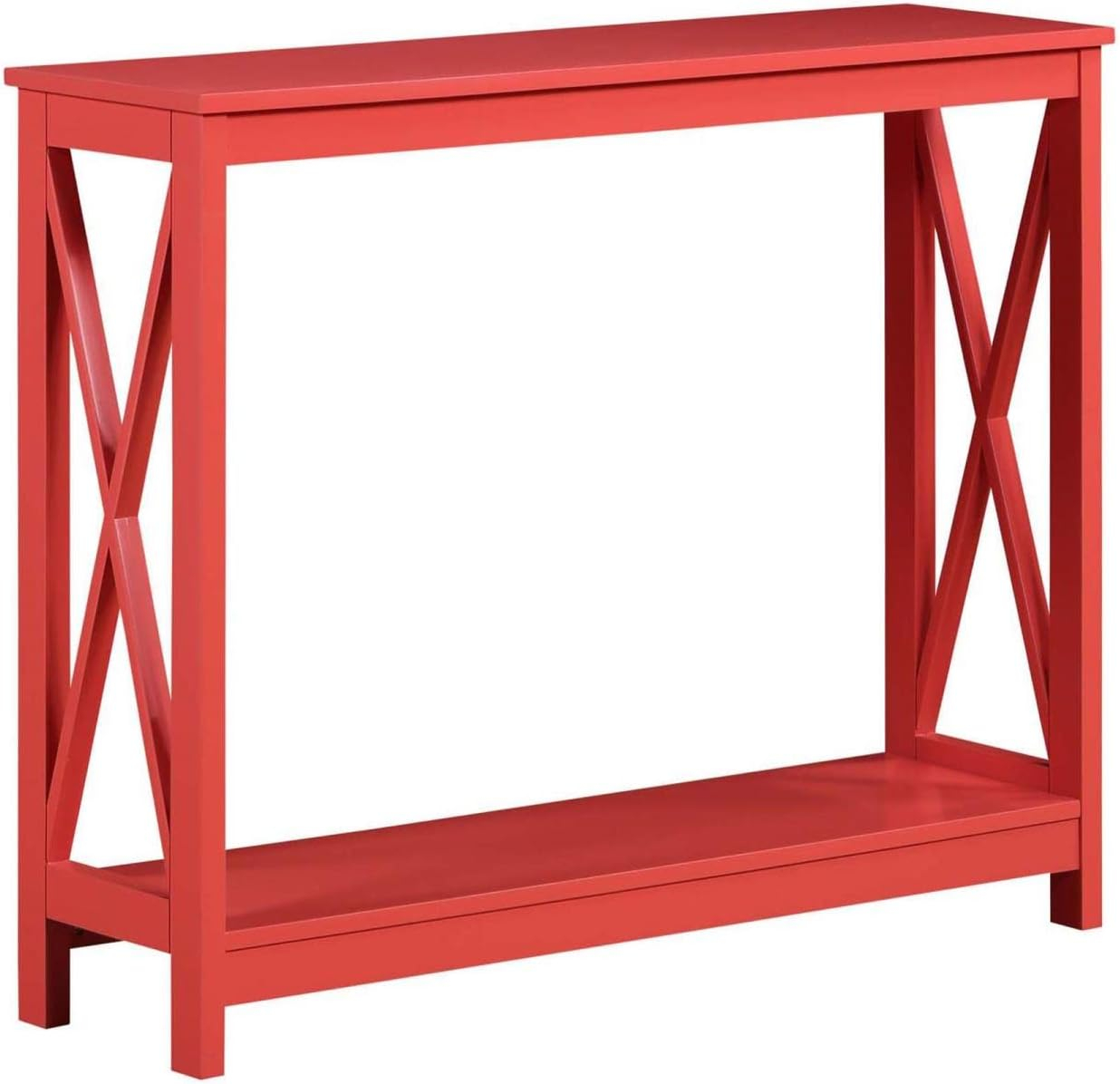 Convenience Concepts Oxford Console Table with Shelf, Coral