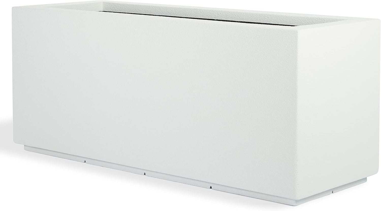 PolyStone Planters Rectangle 17-in W Extra Large White Mixed/Composite Contemporary/Modern Outdoor Planter With Drainage Holes