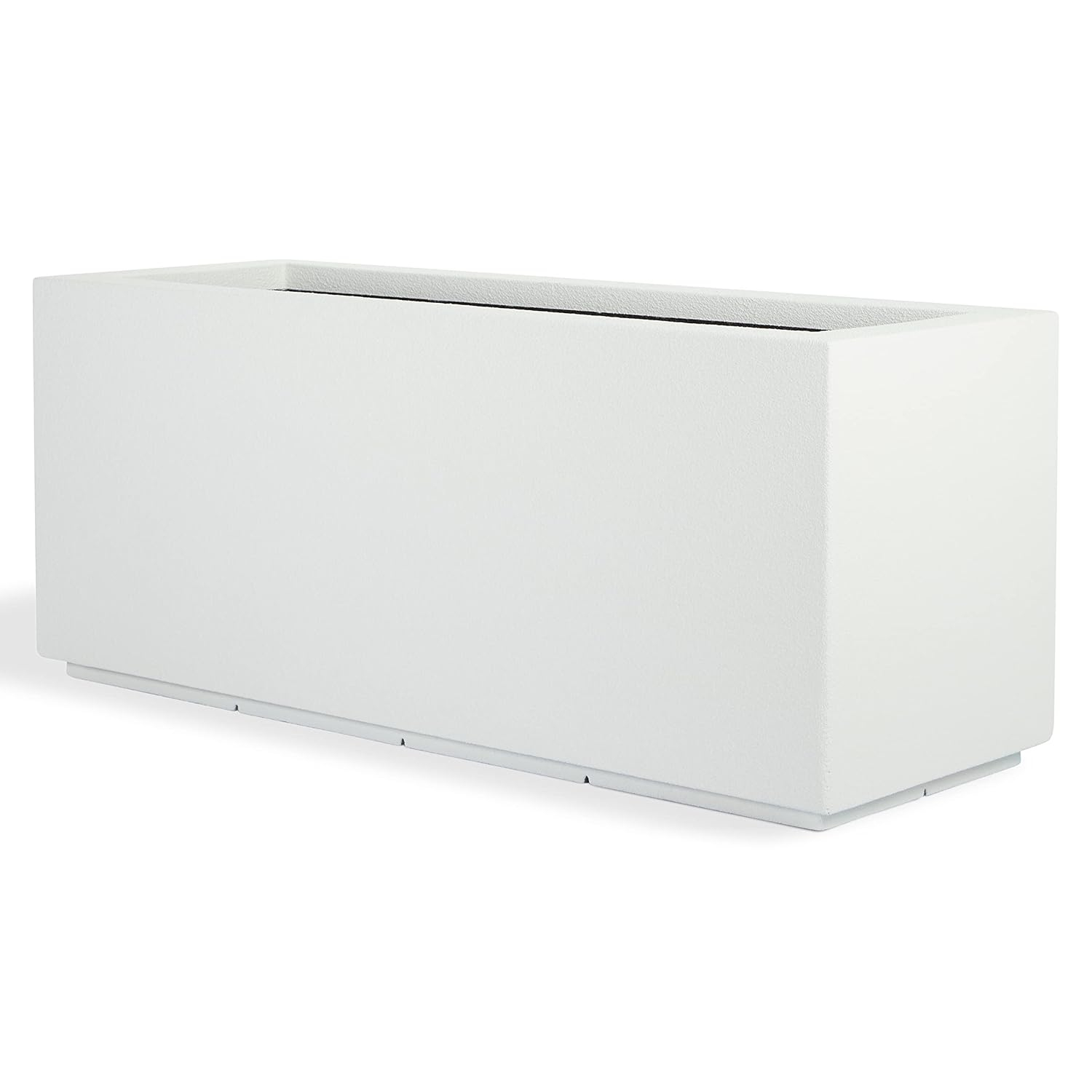 PolyStone Planters Rectangle 17-in W Extra Large White Mixed/Composite Contemporary/Modern Outdoor Planter With Drainage Holes