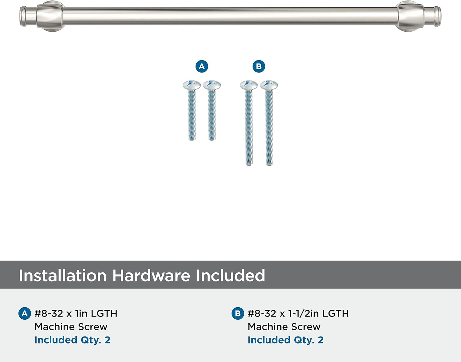 Amerock Winsome 8-13/16 inch (224mm) Center-to-Center Polished Nickel Cabinet Pull