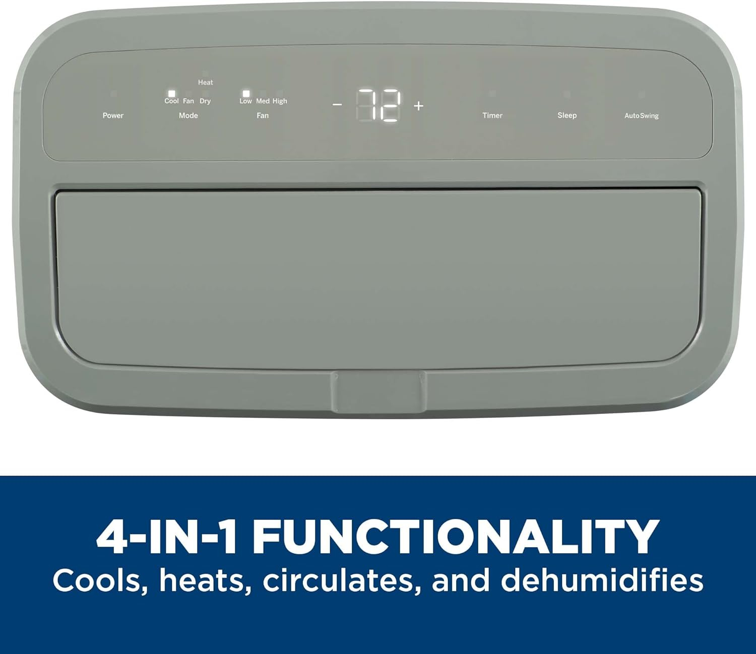 GE 8,500 BTU Heat & Cool Portable Air Conditioner for Medium Rooms up to 350 sq ft, Gray