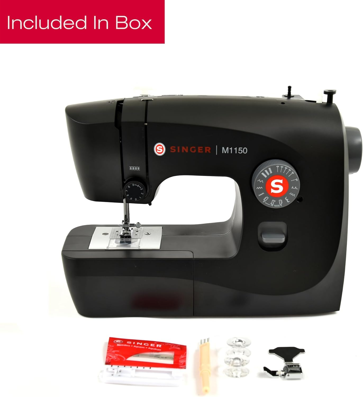 SINGER M1150 Mechanical Sewing Machine With 45 Stitch Applications, LED Light & 1-Step Buttonhole | Smart Choice for Gifting (Black)