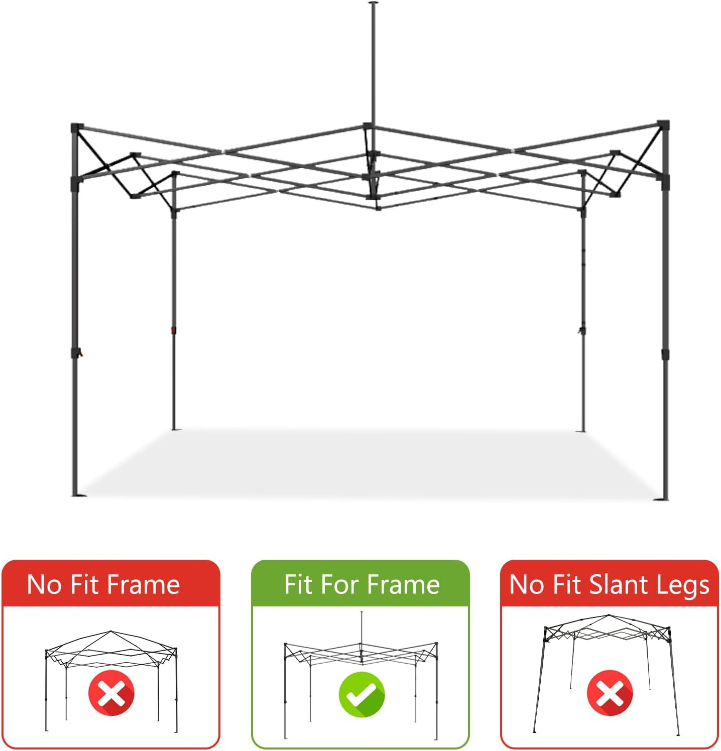 ABCCANOPY Replacement Canopy Top for Pop Up Canopy Tent (8x8, White)