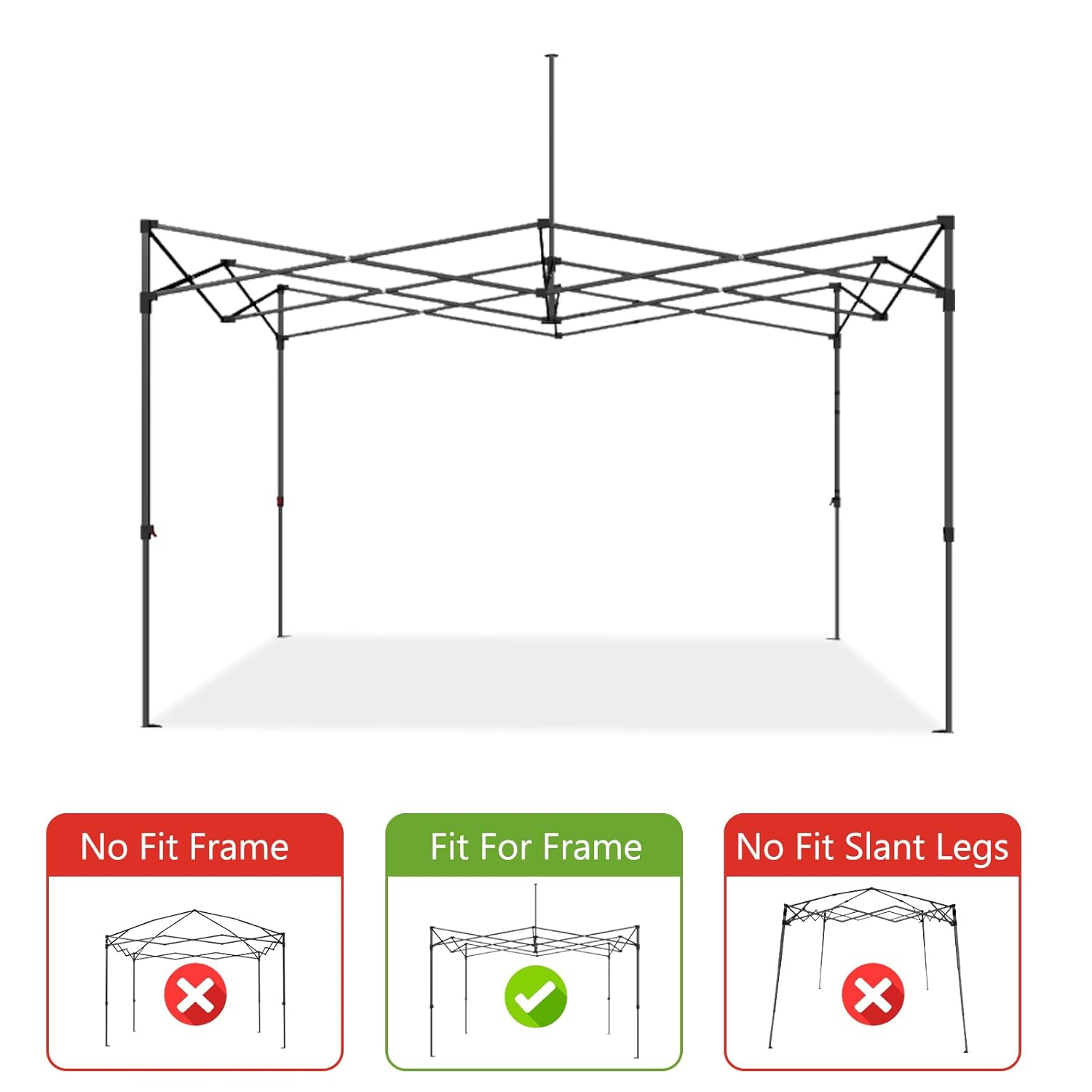 ABCCANOPY Replacement Canopy Top for Pop Up Canopy Tent (8x8, White)