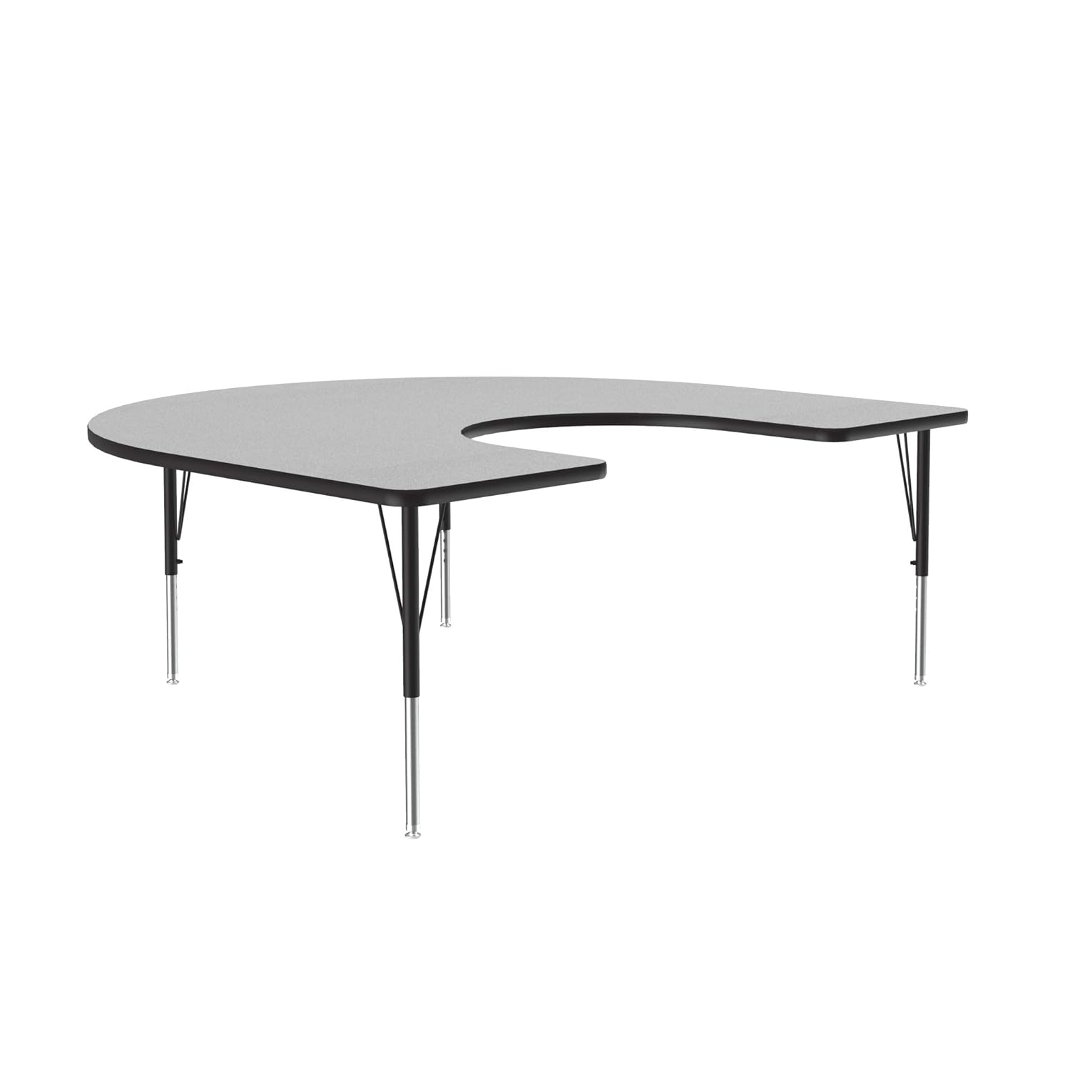 Gray Horseshoe Shaped Adjustable Height Particle Board Activity Table