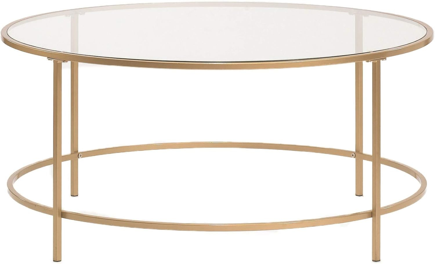 Sauder International Lux Round Coffee Table, Satin Gold