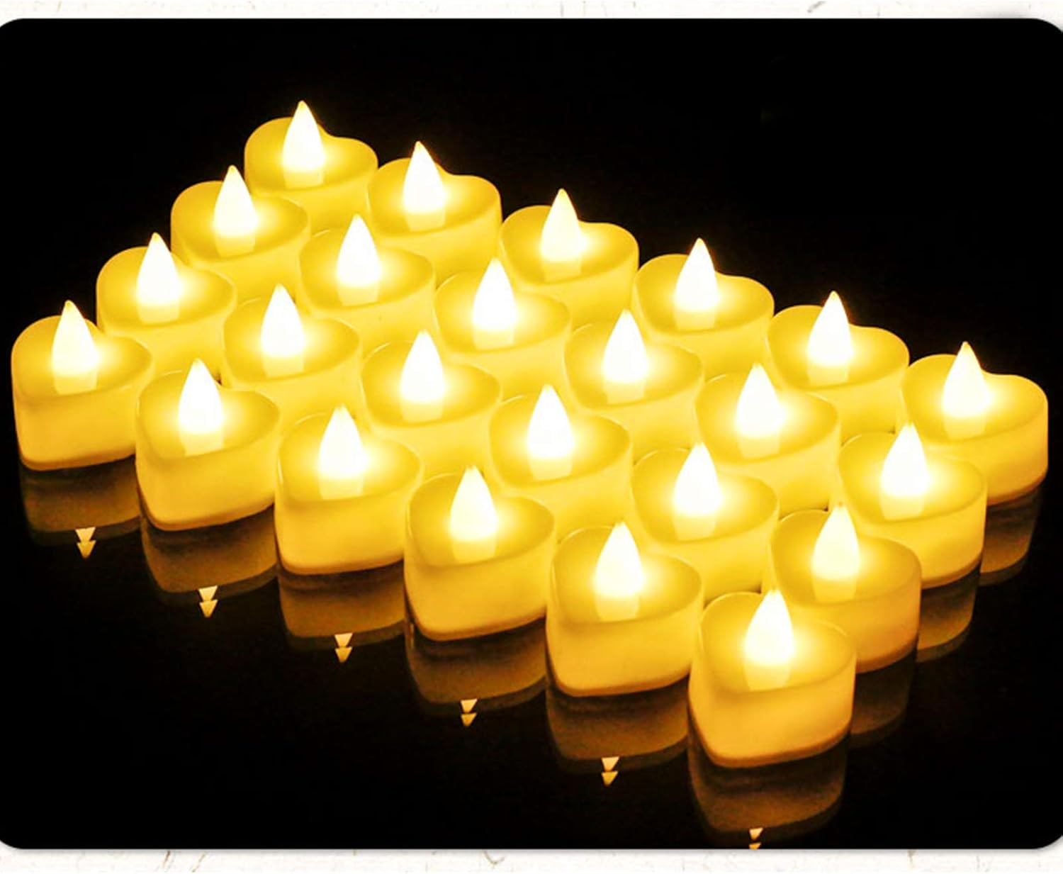 Beautynvta Clearance 24 Pack Flameless LED Candles, Battery Operated LED Tea Lights, Fake Tealights Candles, Electric Candles for Table Holiday Decor, Yellow Light, White