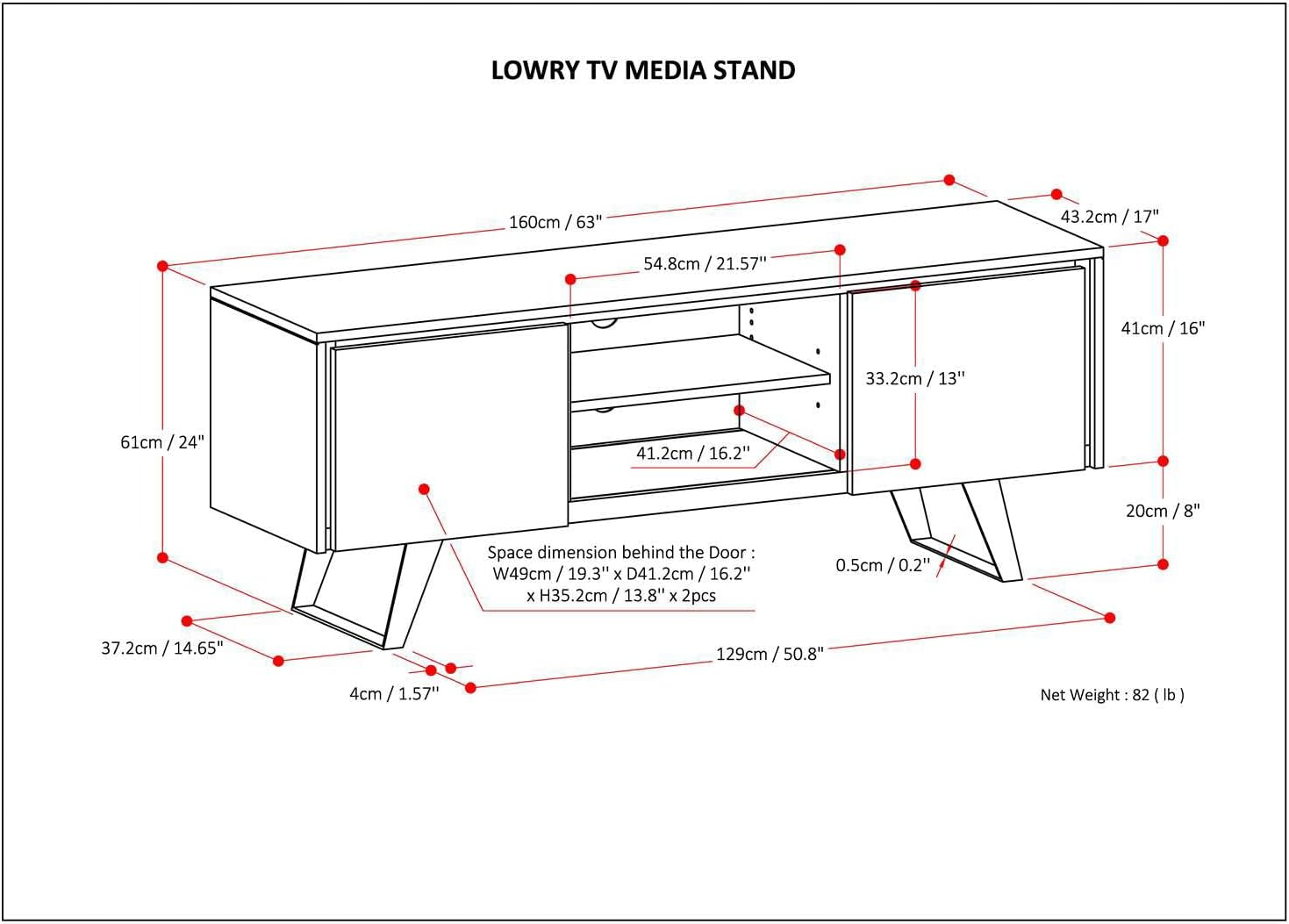 Simpli Home Lowry 63 inch Wide Modern Industrial TV Media Stand in Oak For TVs up to 70 inches