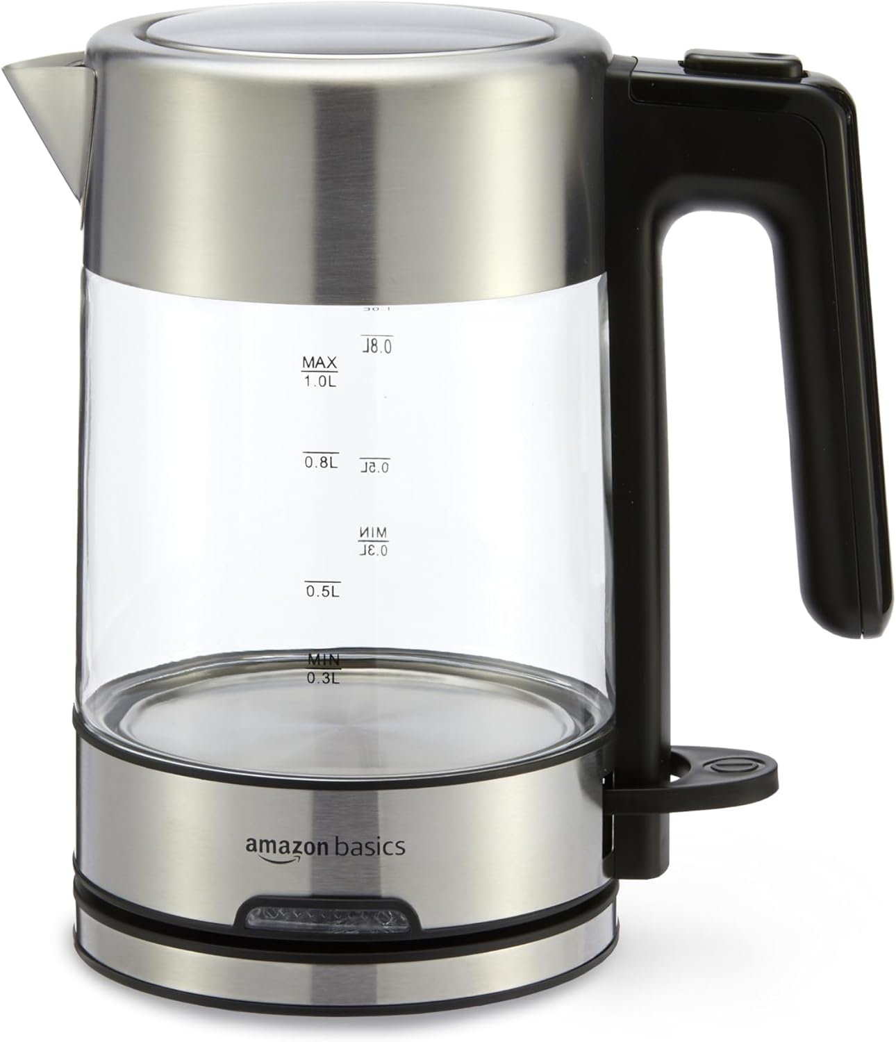 1.1-Qt (1.0L) Electric Kettle, Tea Kettle & Water Boiler, With Auto Shut-Off, Boil Dry Protection, High-Safety Strix Thermostat, BPA-Free, 1500W, Stainless Steel, Black & Silver