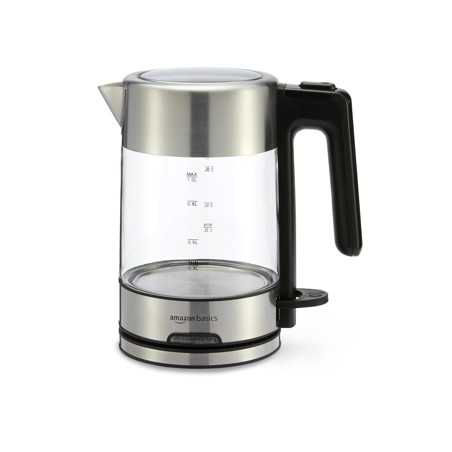 1.1-Qt (1.0L) Electric Kettle, Tea Kettle & Water Boiler, With Auto Shut-Off, Boil Dry Protection, High-Safety Strix Thermostat, BPA-Free, 1500W, Stainless Steel, Black & Silver