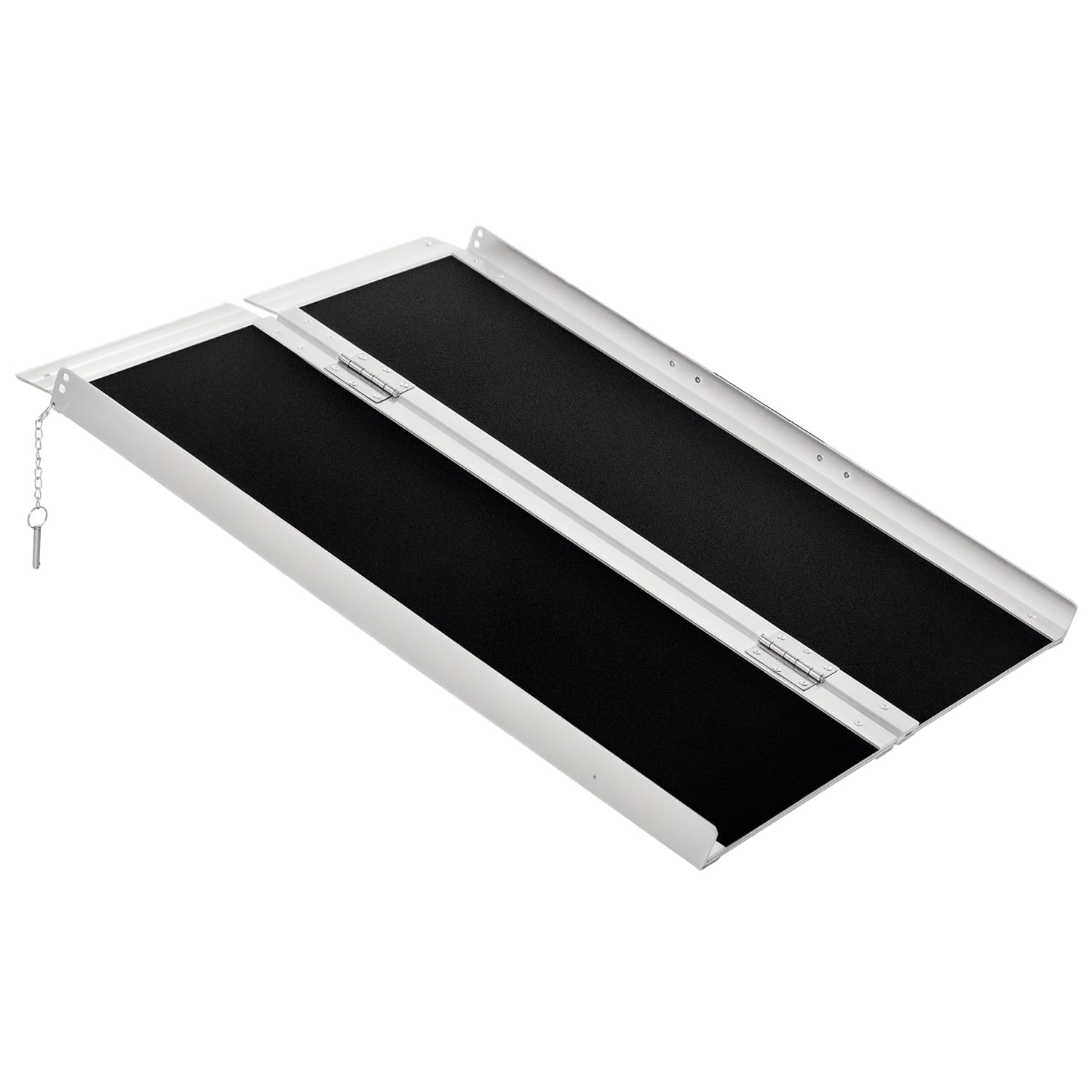 HOMCOM Lightweight Aluminum Portable Skidproof PVC Carpeted Folding Wheelchair Ramp, 3'