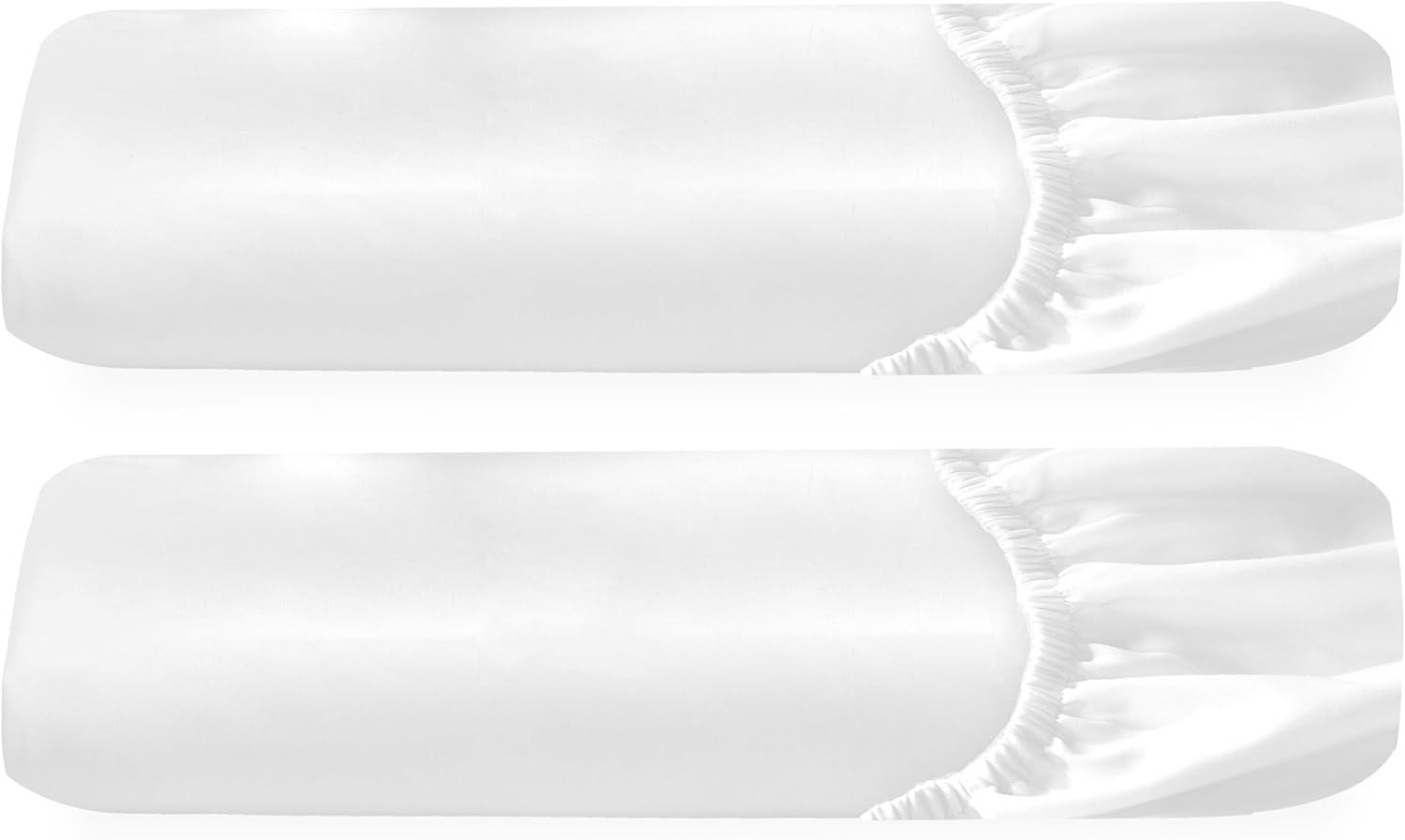 California Design Den 2-Pack 100% Organic Cotton Fitted Sheet Queen Size, Cooling Percale Weave, Lightweight & Crisp With Snug-Fit, Queen Deep Pocket Fitted Sheet Only -Bright White