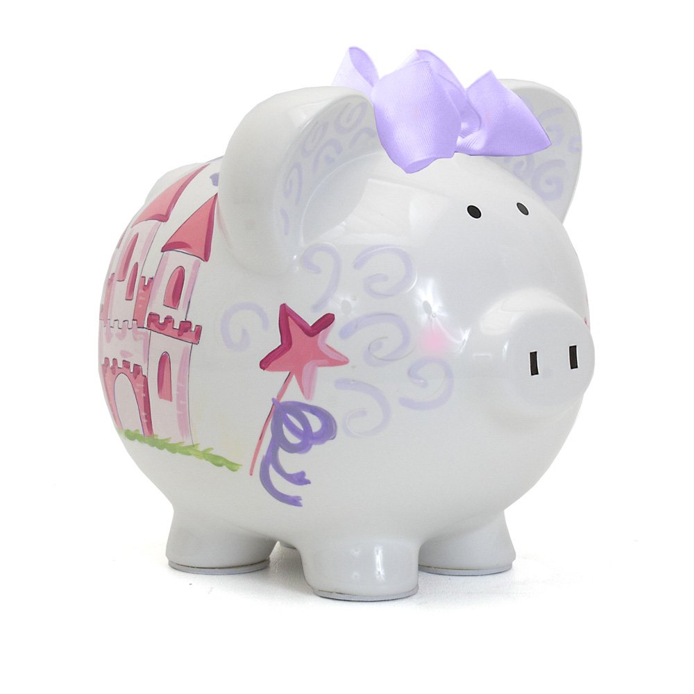 Bank Fancy Fairy Castle Piggy Bank Ceramic Crown Money Saver 36847