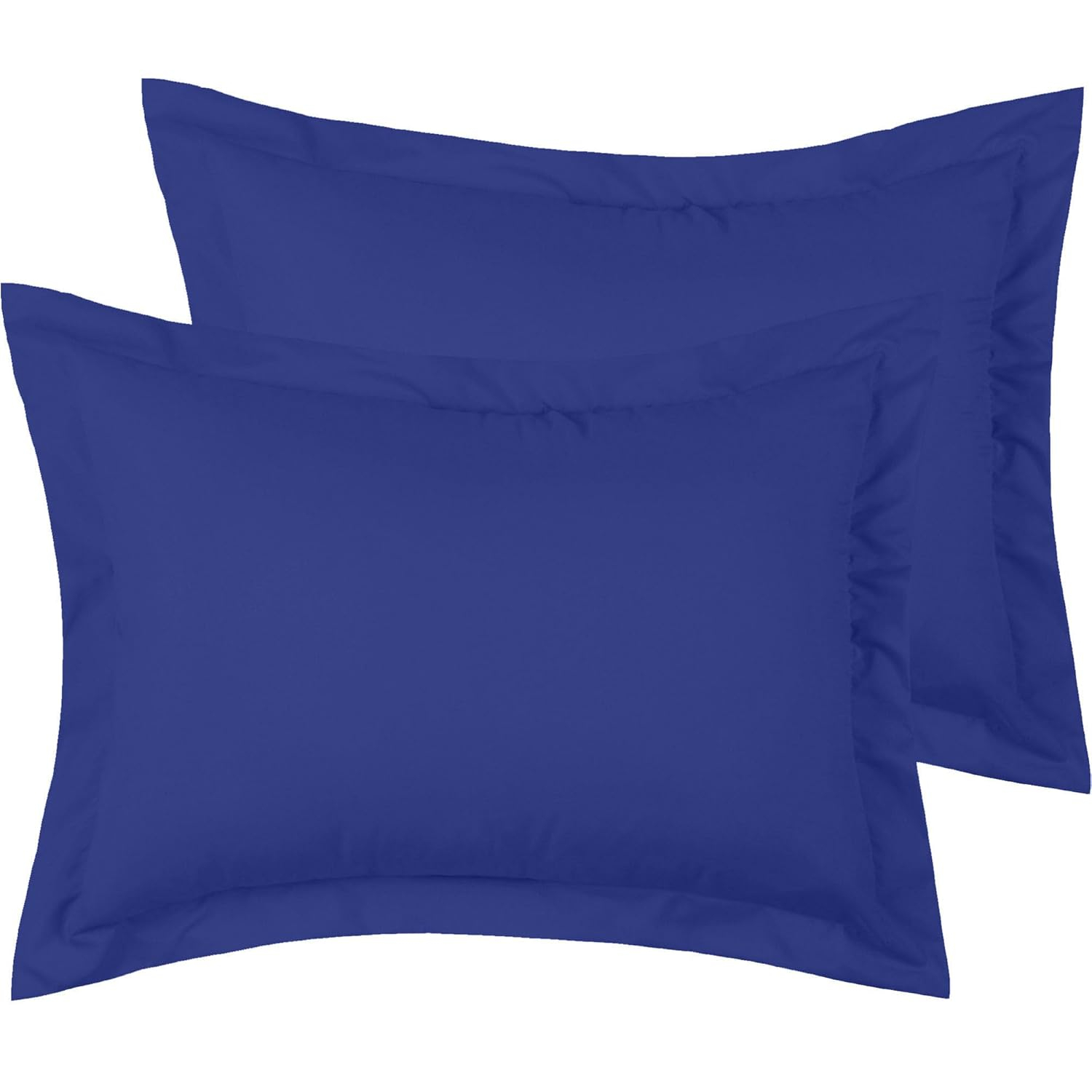 Mellanni Pillow Shams Set of 2, Decorative Pillow Cases with 2" Flange, Standard, Royal Blue
