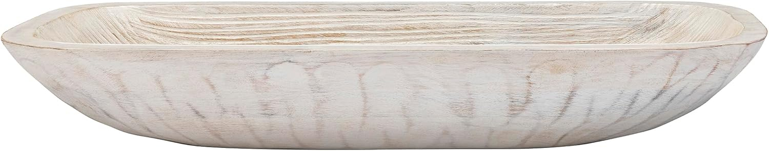Dough Bowl, Wooden Dough Bowls for Decor, Wooden Bowls Decorative (L19 x W8 x H3 inches)