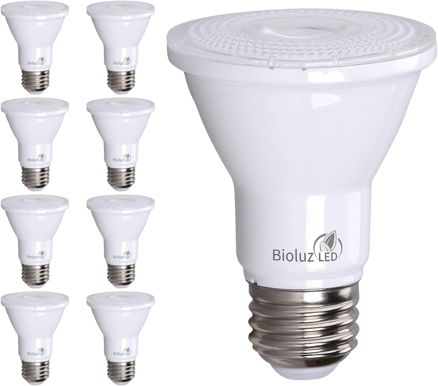 4 Pack Bioluz LED PAR20 LED Bulb Dimmable Outdoor Indoor Spot Light 3000K Soft White UL Listed
