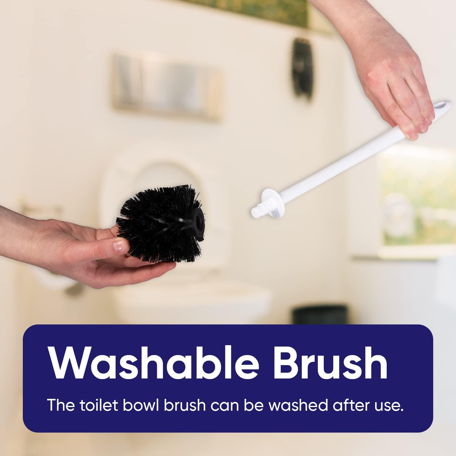 Modern Toilet Brush and Holder, White Toilet Bowl Scrub Brush with Storage Caddy, Bathroom Cleaner. by Superio