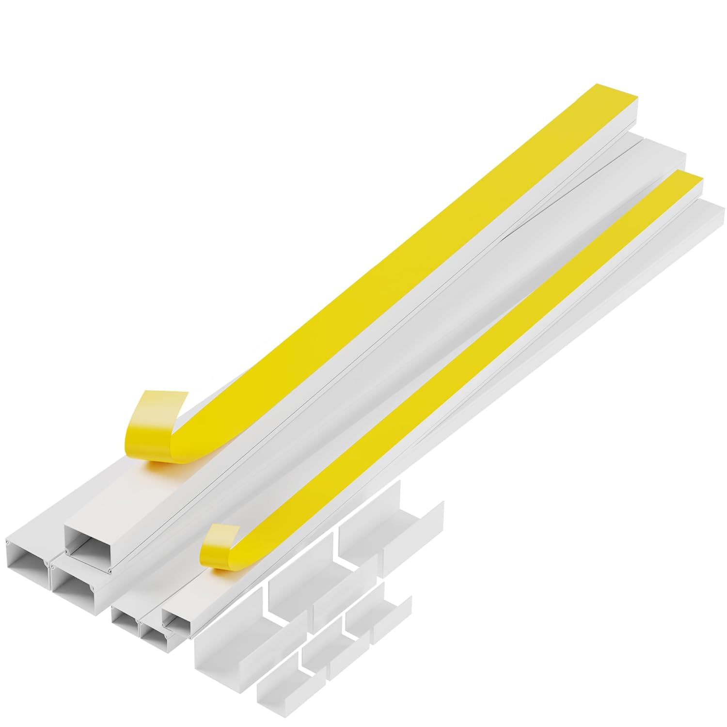 A+ Electric White Plastic Cable Management 39" Small + 39" Medium w/6 Pcs Conn. - 3-4 Cables