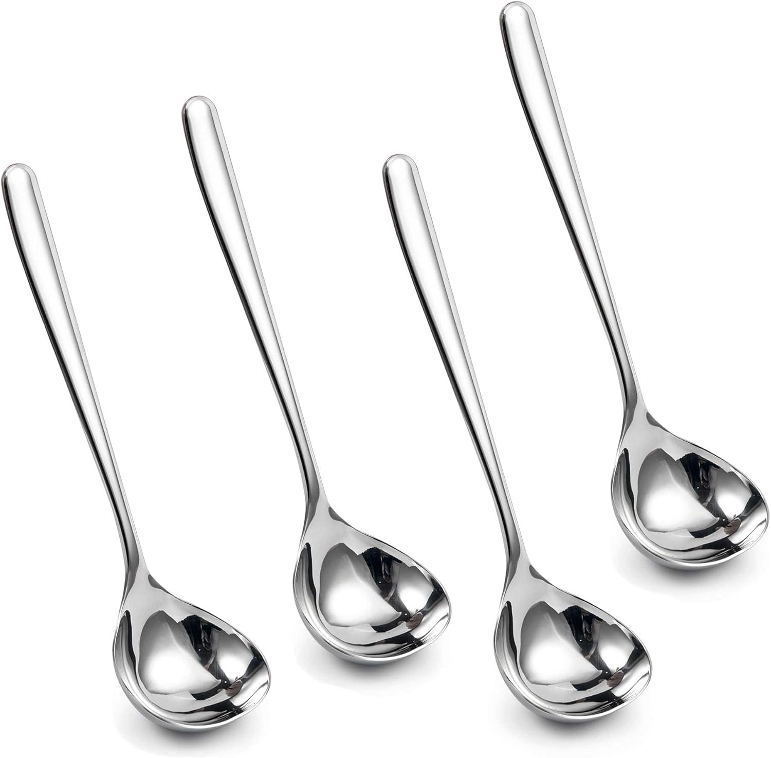 IMEEA 8-Inch Small Ladles for Serving Sauce SUS304 Stainless Steel Gravy Ladle Soup Spoon, Set of 4