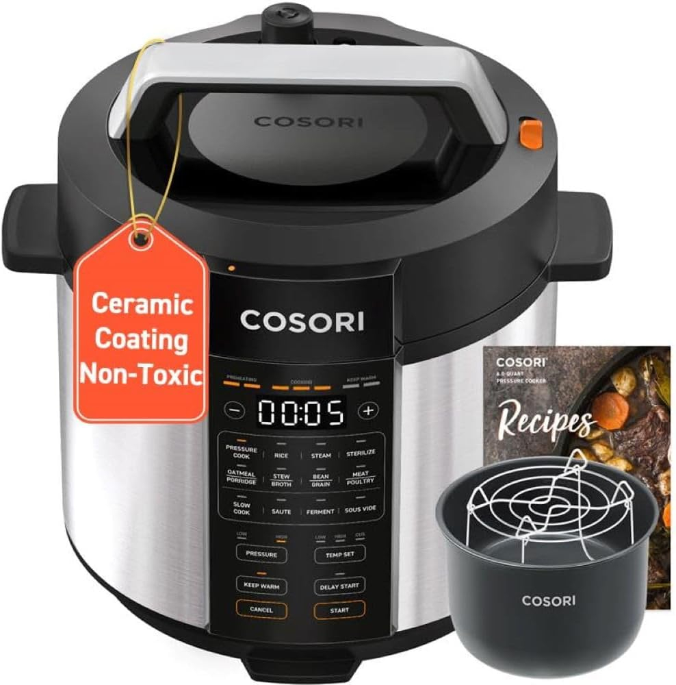 COSORI 6-Quart Stainless Steel 9-in-1 Electric Pressure Cooker
