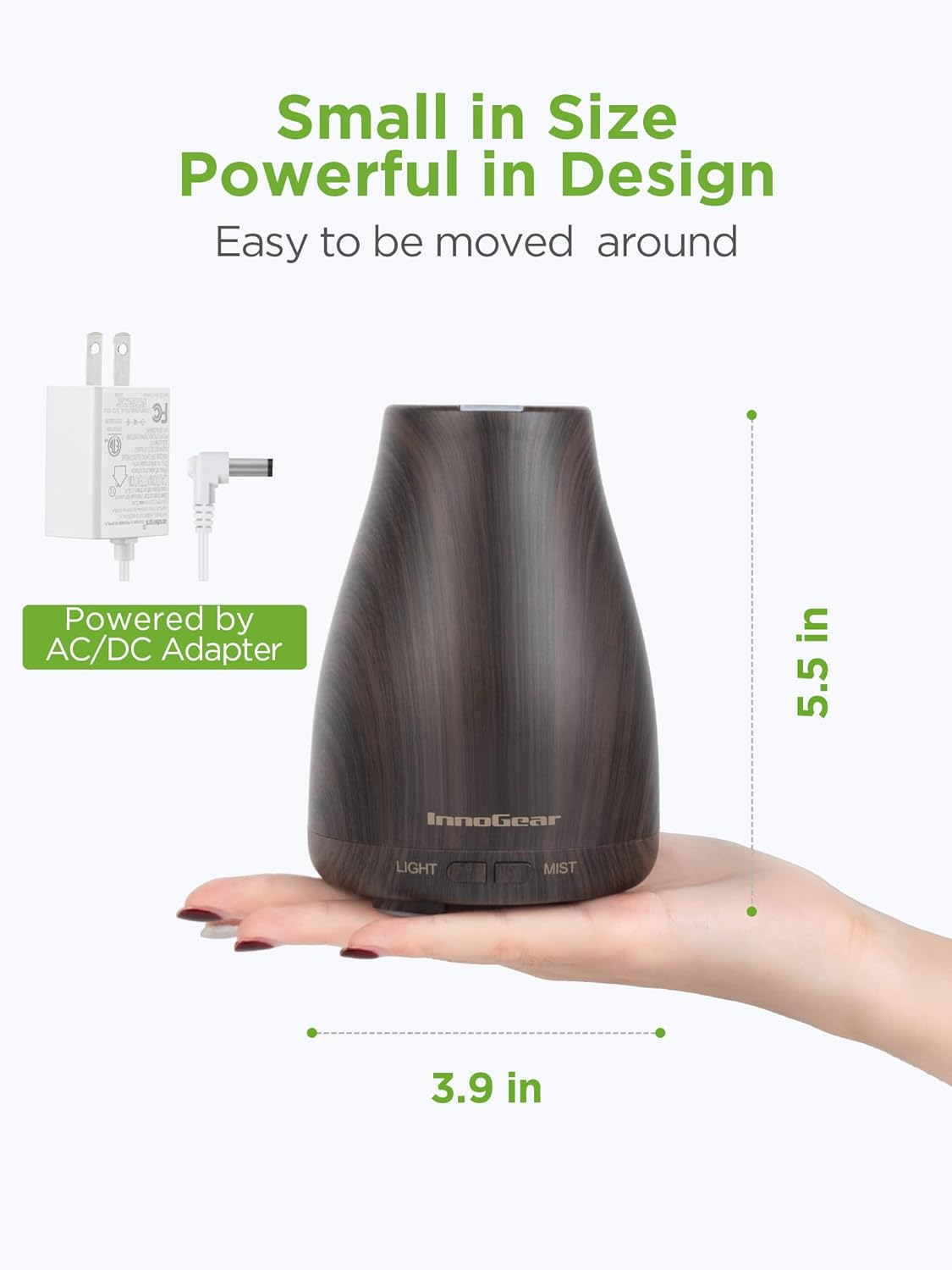 InnoGear Upgraded Aromatherapy Essential Oil Diffuser,Ultrasonic Diffusers Cool Mist Humidifier with 7 Colors LED Lights and Waterless Auto Shut-off for Home Office Bedroom Room( Latest Model)