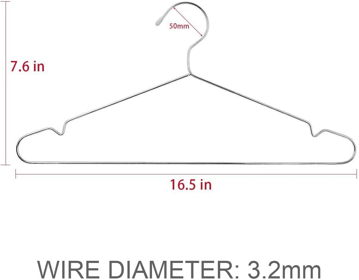 TIMMY Wire Hangers 40 Pack Stainless Steel Strong Metal Coat Hangers Clothes 16.5 Inch Silver