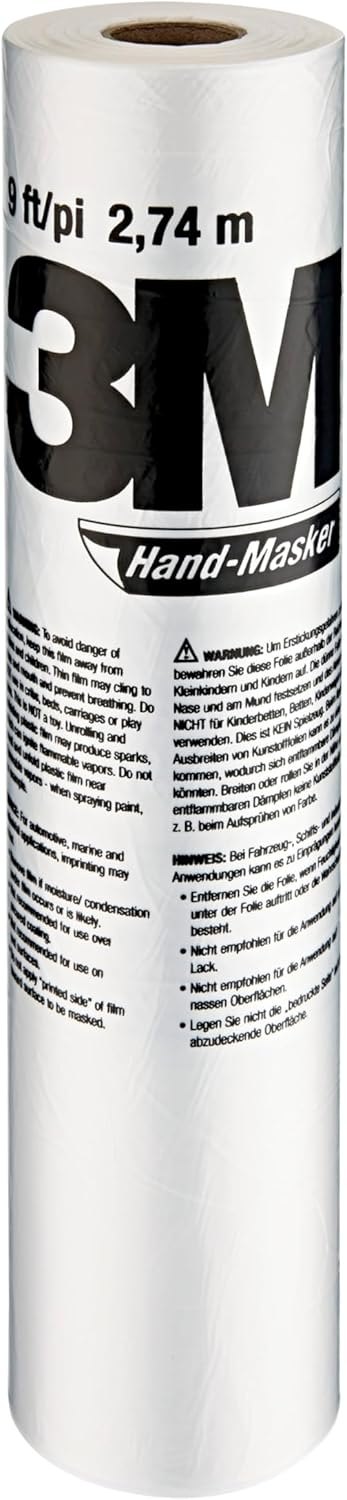 3M Hand-Masker Contractor's Plastic, 9 ft x 90 ft x 0.00035 in, 1 Roll/Pack