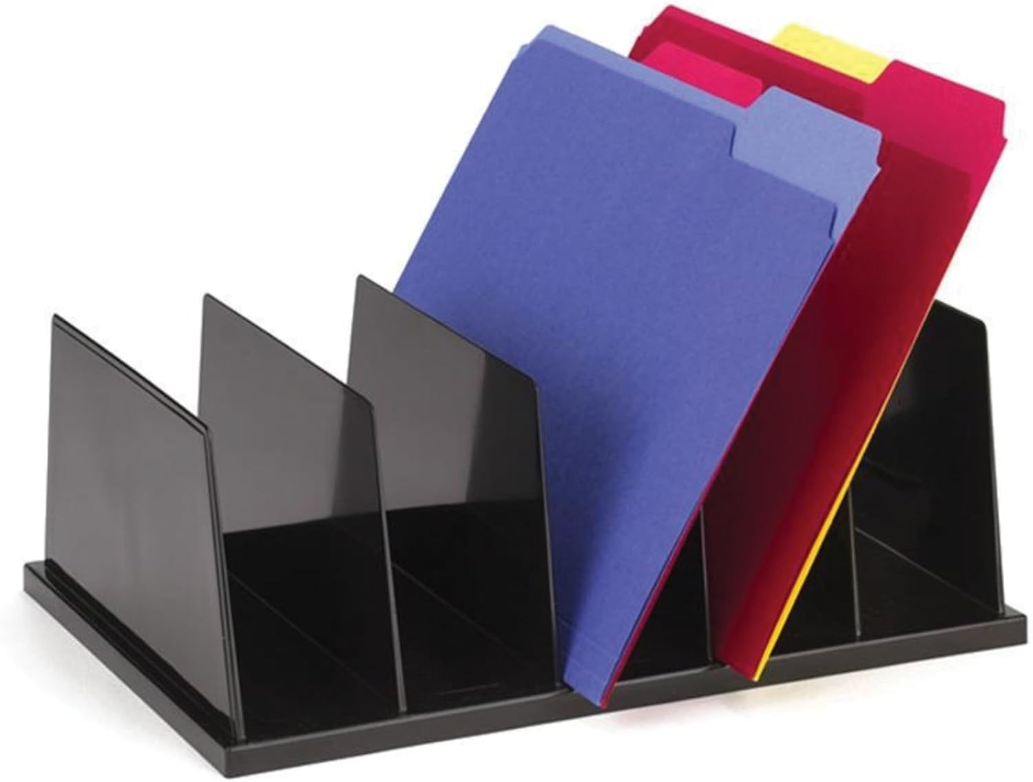 Oic Desktop File Sorter - 9" Height X 13.5" Width X 5" Depth - 5 Compartment[s] - Plastic - Black (OIC21222)