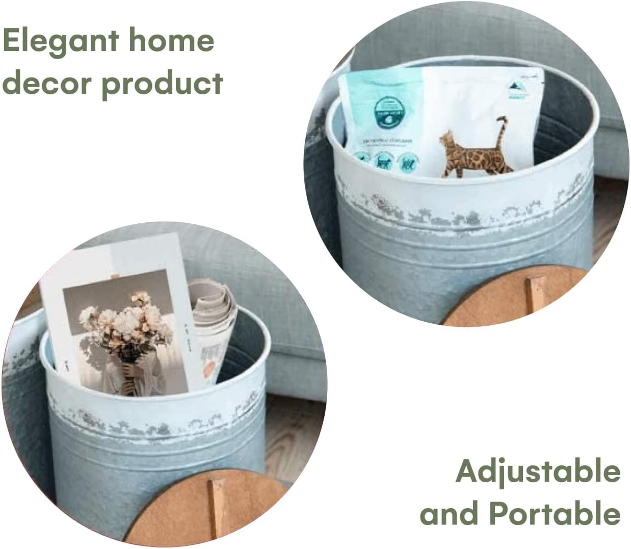 Hallops Farmhouse Accent Side Table - Set of 2 (Distressed White) | Accent Table, Living Room End Tables, End Table with Storage, Drink Table, Farmhouse End Table