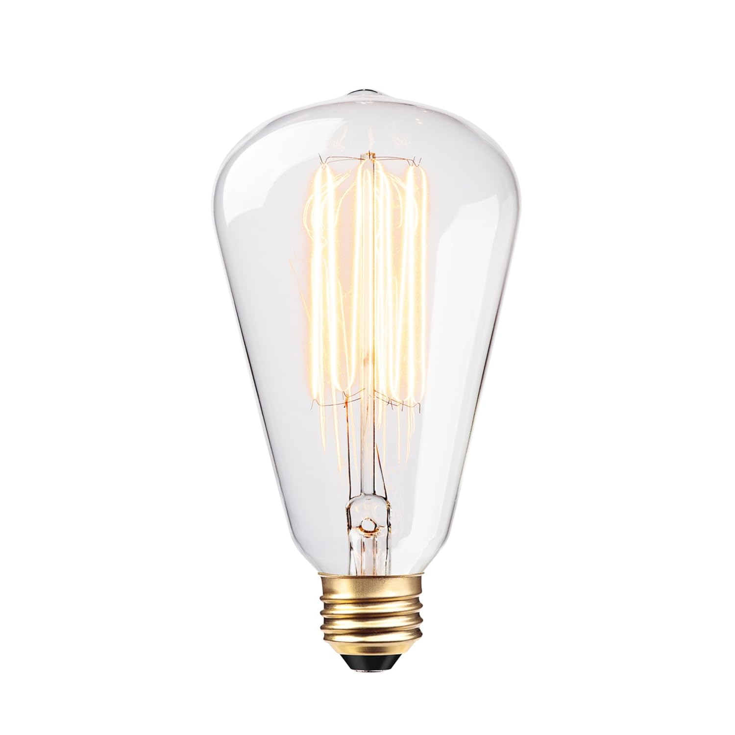 Globe Electric 60W Vintage Edison S-Type Clear Glass Dimmable Incandescent Light Bulb, 83008