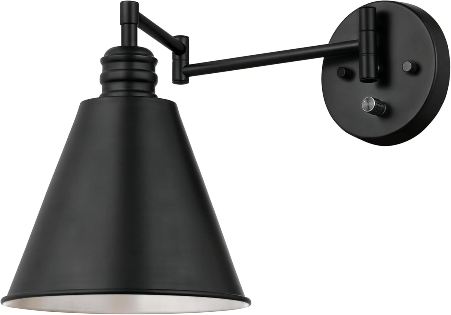 Westinghouse Lighting  Trocadero One Light Swing Arm Wall Fixture with On/Off Switch, Matte Black Finish - 1-Light