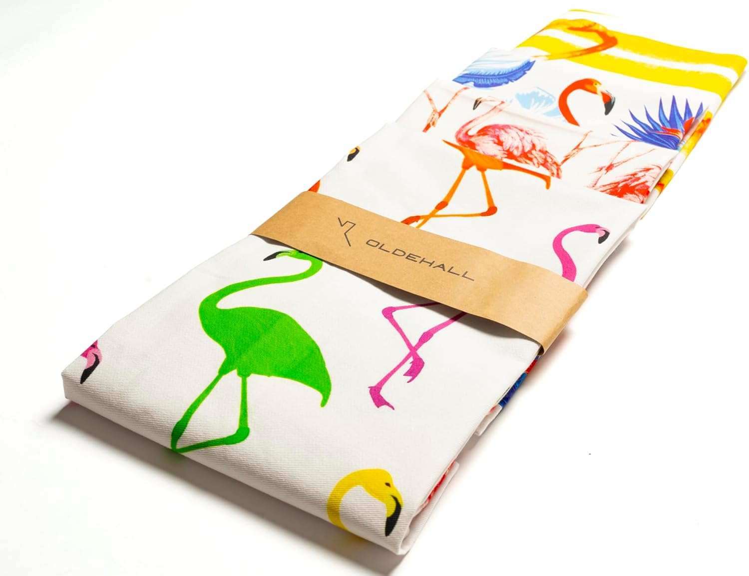 Oldehall Multicolor Variety Pack of Four - Vibrant and Colorful Flamingo Kitchen Towels/Flamingo Tea Towels for Daily Use & Home Decoration Original, Blue, Yellow & Red Designs C42