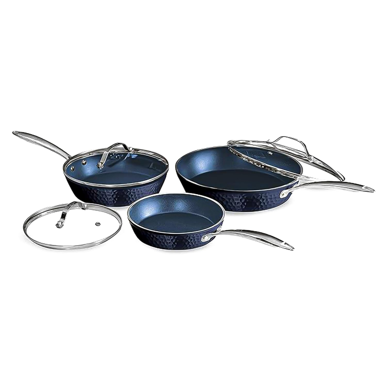 Orgreenic Ceramic Nonstick 6-PC Sauté & Frying Pan Set, 8", 10",12" with Glass Lids