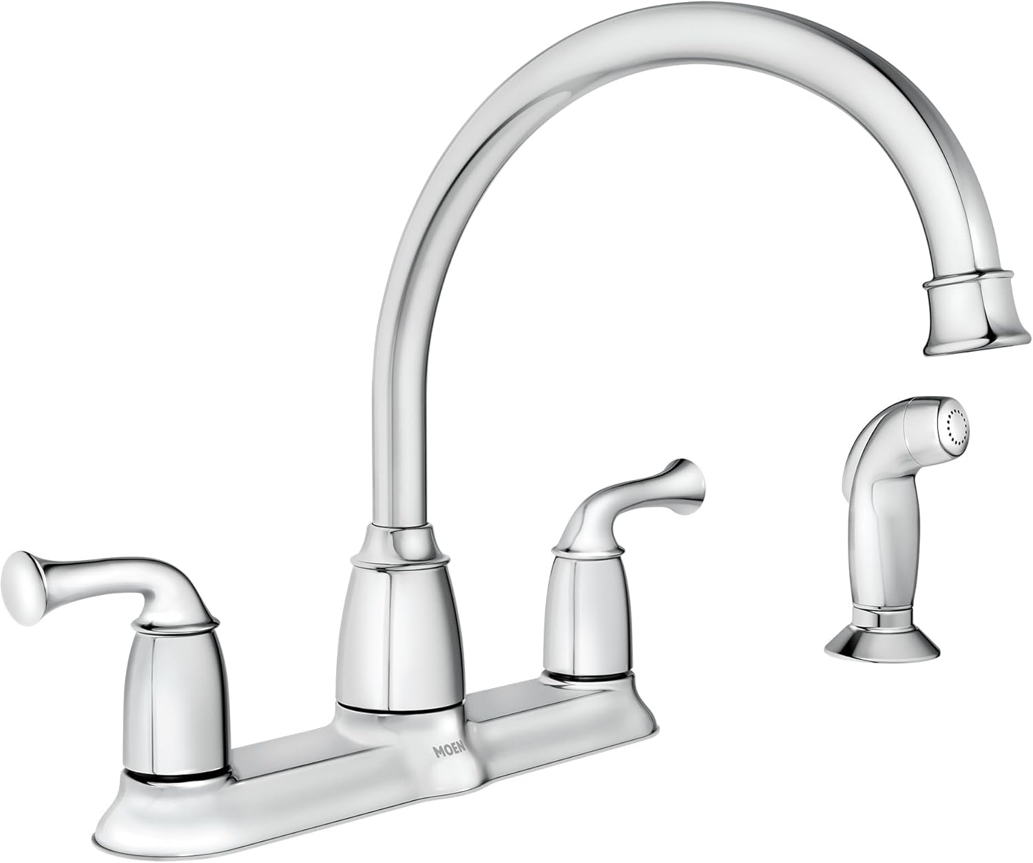 Moen Banbury Two Handle Chrome Kitchen Faucet Side Sprayer Included