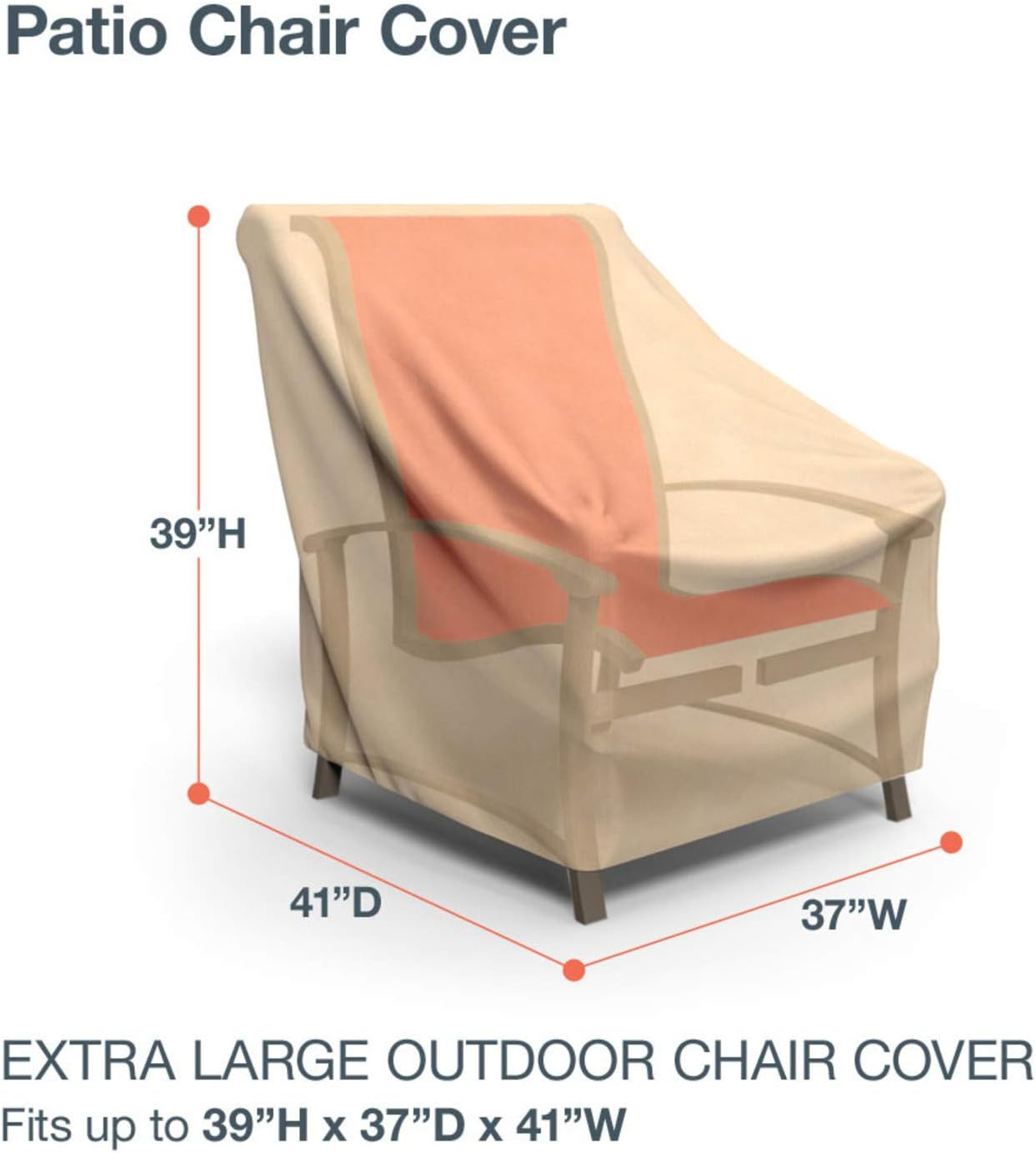 Budge XLarge Beige Patio Outdoor Chair Cover, All-Seasons (2 Pack)