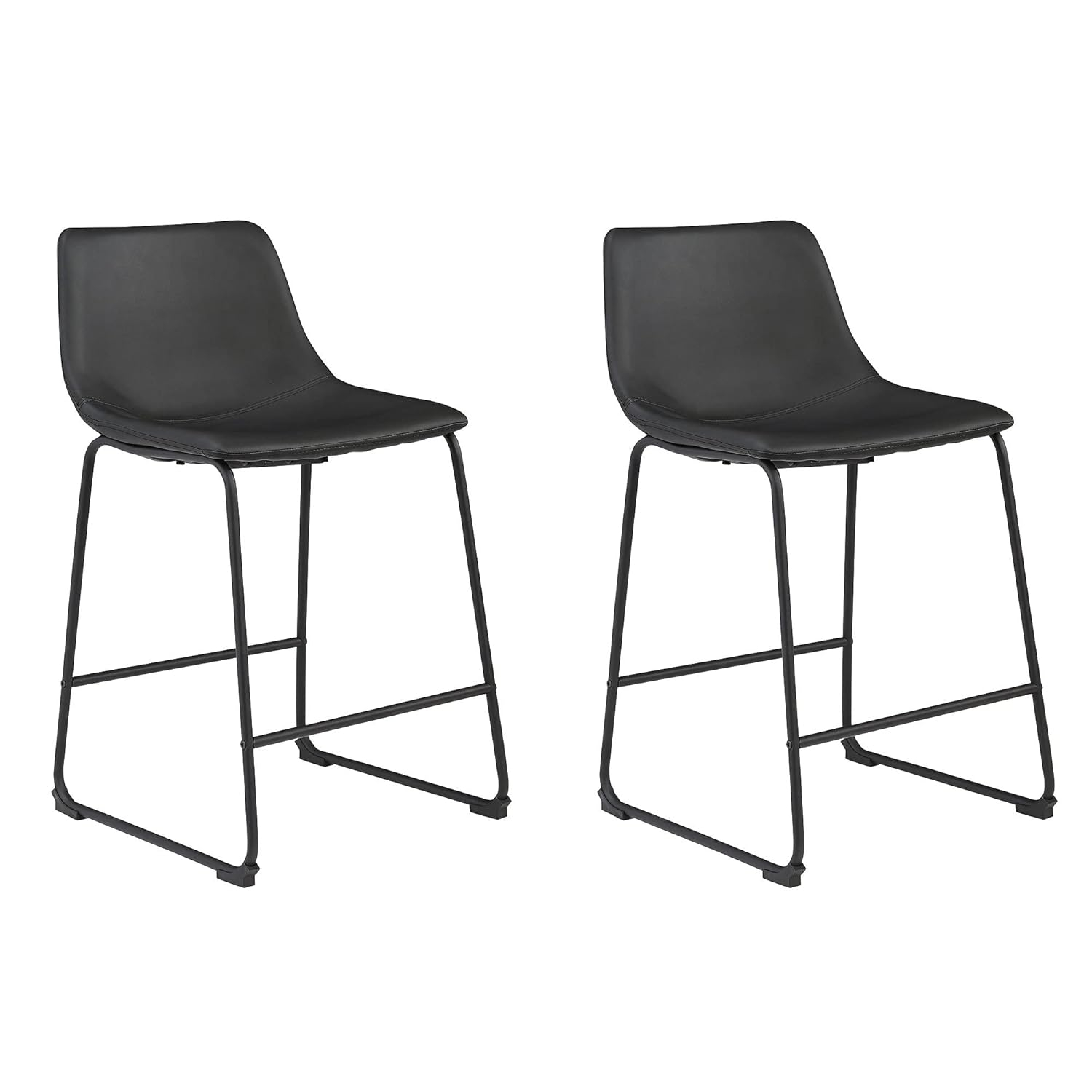 Signature Design by Ashley Centiar 24", Set of 2, Counter Height Modern Bucket Barstool