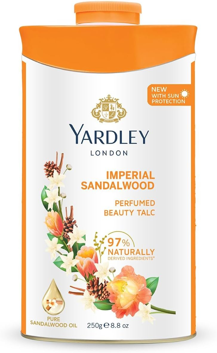 Yardley London Perfumed Talc Sandalwood Talcum Body Powder 8.8 Oz (250 G)