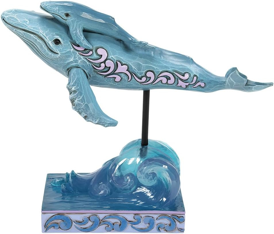 Enesco Animal Planet by Jim Shore Mother Blue Whale and Calf in Waves Figurine- Stone Resin Hand Painted Crafted Collectible Animal Figurines Home Decor Statue, 5.5 Inch