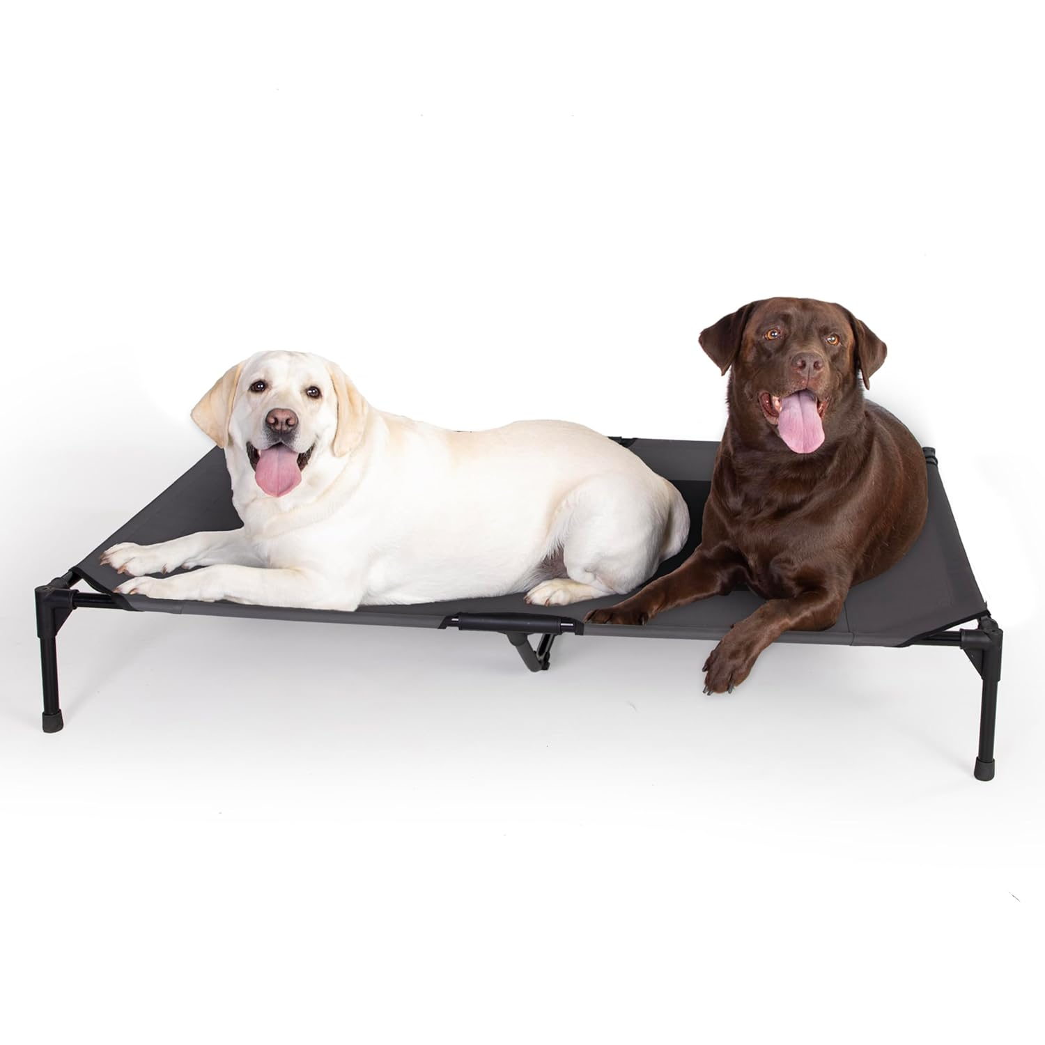 K&H Pet Products Original Pet Cot Elevated Dog Bed Charcoal/Black Mesh Jumbo 56 X 38 X 9 Inches