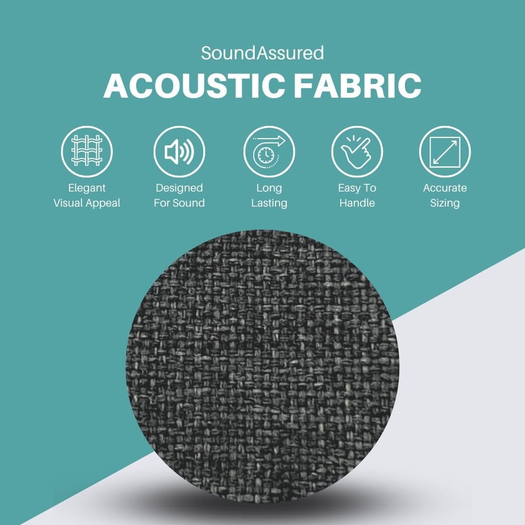 SoundAssured Acoustical Fabric - Acoustically Transparent Fabric for Making Acoustic Panels - DIY Sound Panel Acoustic Fabric (Dark Grey)