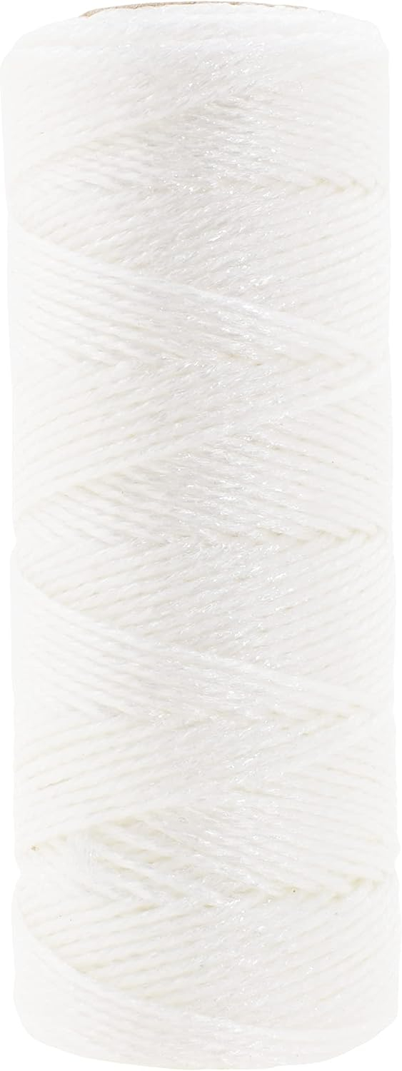 Mandala Crafts Metallic Bakers Twine for Gift Wrapping - White Christmas String for Crafts - 1mm Decorative Twine